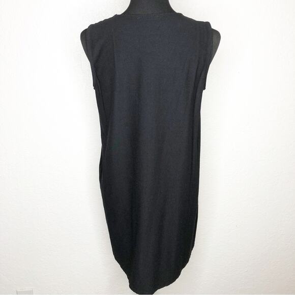 Eileen Fisher black sleeveless front slit tunic top size Small - Picture 12 of 12